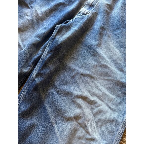 Vintage Roebucks Faded Medium Wash Denim Baggy Carpenter Overalls Size 44 XL - Picture 6 of 8